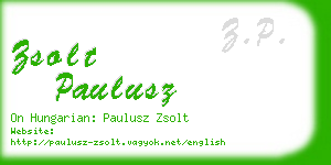 zsolt paulusz business card